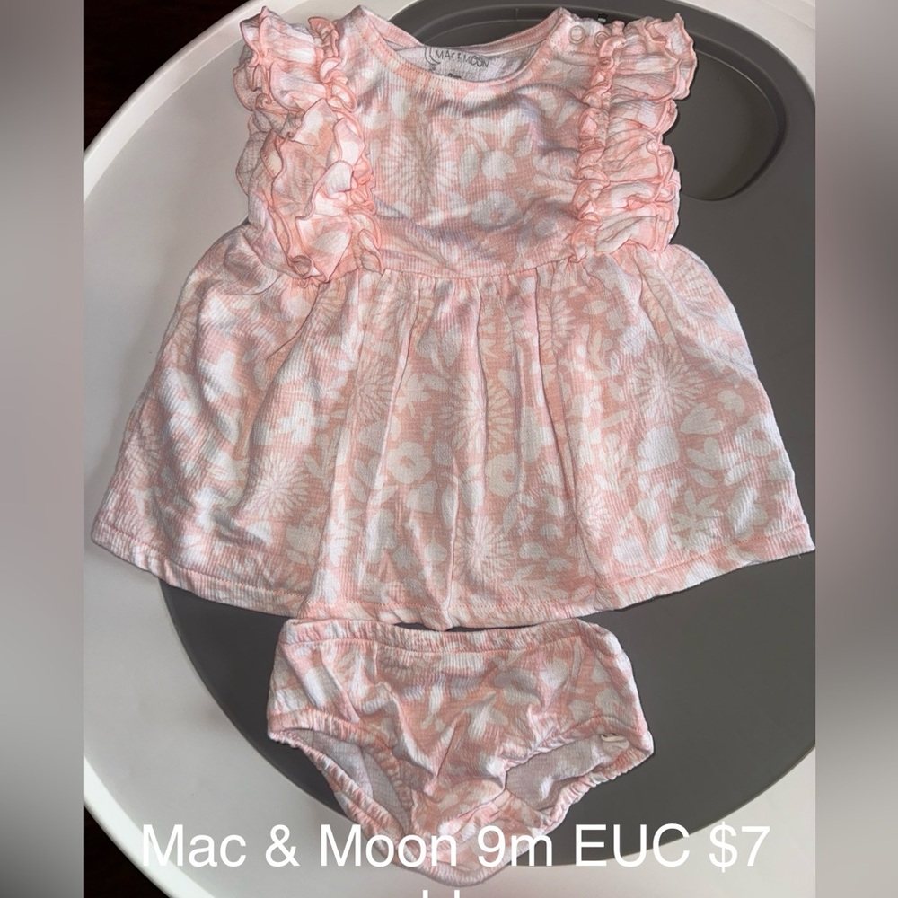 Pink Floral Kids Matching Diaper Set, Soft, Ruffles